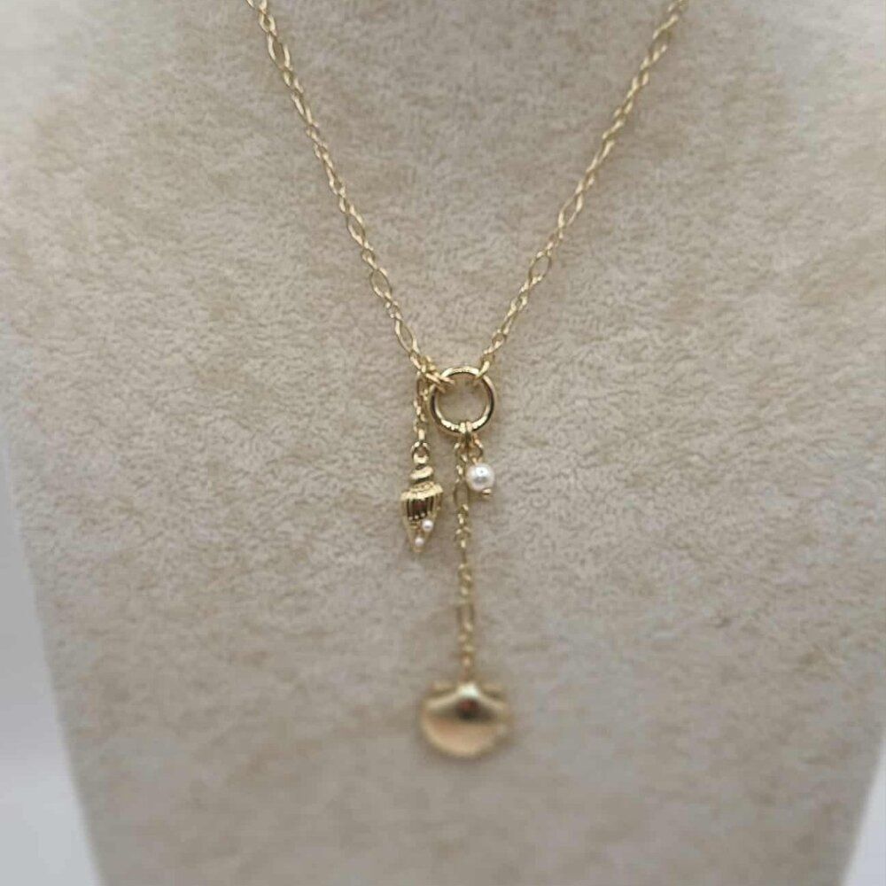 J Crew Gold Factory Tone Shell Necklace NWT!  NEW!